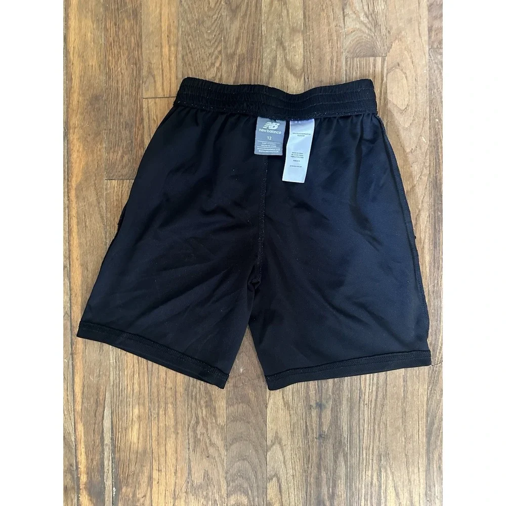 New Balance Black Mesh Athletic Shorts Size 12 Drawstring Breathable Elastic
